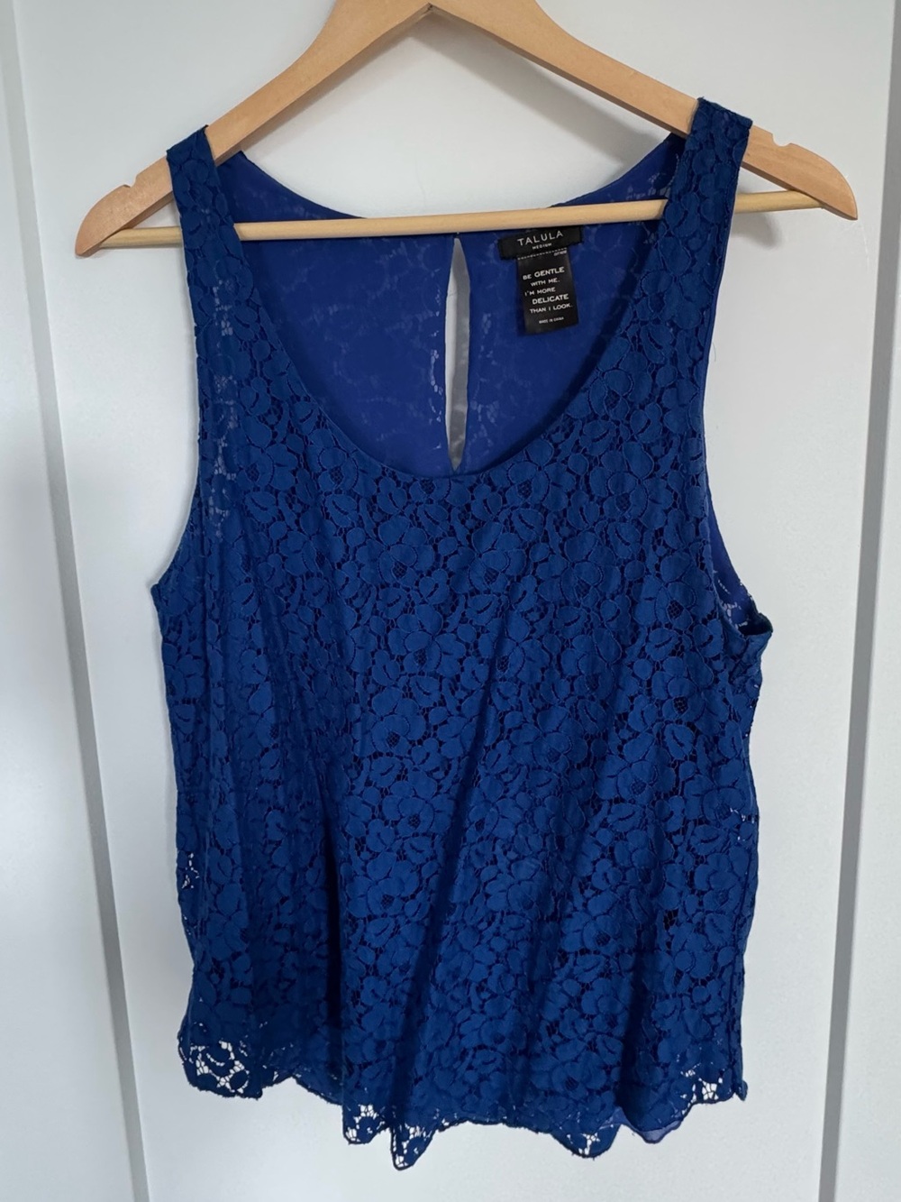 Aritzia Women's Royal Blue Lace Tank Top